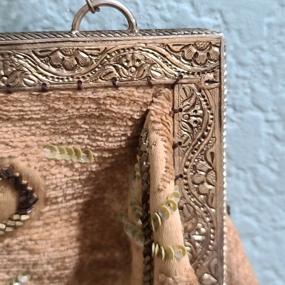 Christiana Beaded Purse Handbag Satchel Large VTG - Picture 10 of 12